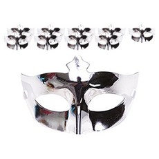Party09 亮面歌劇半臉面具 10入, 銀色