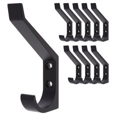 초이스하드웨어 2단 걸고리 벽걸이 후크, 블랙, 10개