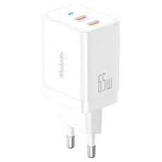 Mcdodo 麥多多 GaN5 Pro PD3.0 PPS 65W 超高速迷你2埠多功能充電器, 白色, 1個
