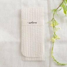 Nothyang 單人綁帶絎縫餐具袋, 金色, 1個