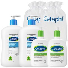 세타필 모이스춰라이징 로션 591ml + 울트라 젠틀 바디워시 리프레싱 산뜻한향 1000ml + 파우치 세트, 2세트