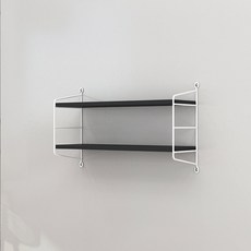 Market Plan BIUM 鋼製原木壁掛架, 2層, 黑色