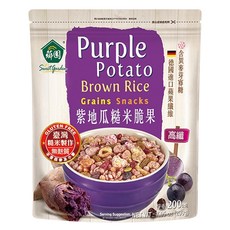 薌園 紫地瓜糙米脆果 德國進口蘋果纖維, 200g, 1包