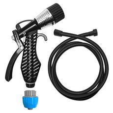 World Clean 多用途 2合1 陽台浴室清潔槍 + 2m螺旋水管套組, 1個, 深黑色