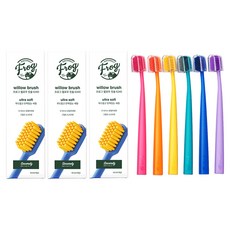 SINCERELY Frog 均勻細毛超柔軟牙刷 6420, 3組, 6支