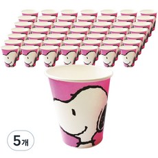 피너츠 칼라 종이컵 핑크 270ml, 50개입, 5개