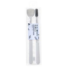 旅行牙刷+矽膠舌頭清潔器組 白色, 1套