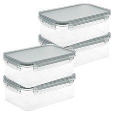 생활엔 클리어 차곡차곡 모듈러 밀폐용기 그레이, 2세트, 2.2L (2P)
