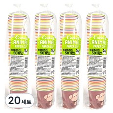 EZN 動物人物紙杯 184ml 隨機發貨, 50入, 20組