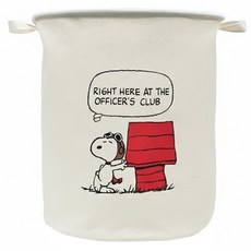 PEANUTS 史努比 帆布收納箱 筒型 SP-1617-1, 屋子 米色, 1個