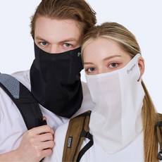 SUN GLADE UV無縫運動口罩2件組, 1套, 白色, 黑色