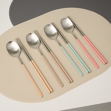 LE BARN 4人份餐具組, 1套, 湯匙4入 + 筷子4雙, 混色