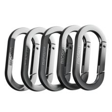 빅스킷 고강도 카라비너 키링 키홀더 열쇠고리, 실버, 5개