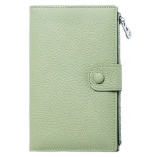 LIKEHOUSE RFID真皮頭層牛皮多功能護照包 PA21, 草綠色, 17 x 11 x 1.5cm