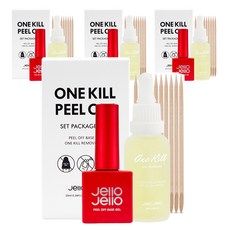 Jello Jello 美甲基底油+卸甲油組, 混色, 4組, 30ml