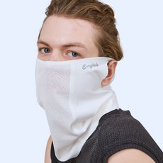 SUN GLADE 防紫外線UV無縫運動涼感口罩, 白色, 1個
