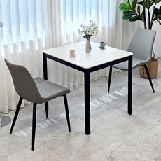 비에프컴퍼니 비앙카 세라믹 식탁의자세트 2인용 방문설치, 무광화이트마블 + 블랙(테이블), 그레이(의자), 일반의자 2