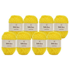 brandyarn Bubble Queen系列 菜瓜布線 90g, 黃色, 8捲