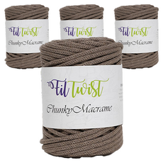 SEVY Phil Twist 粗款馬克拉梅繩 250g, 9號可可米色, 4個