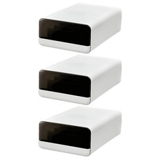 DEMIMOOD Eclip 可堆疊式分格抽屜式內衣整理盒 1格, 3個, 半透明黑色