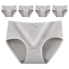 蝴蝶結內褲 e023 5件, 灰色