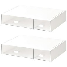 小麥購物 桌面抽屜收納盒 單層雙格 C157 392g, 白色, 1層, 2個