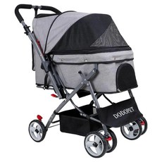 DO DO PET SUV級豪華輕便加大座艙寵物推車 25kg以下猫狗適用, 1台, 灰色