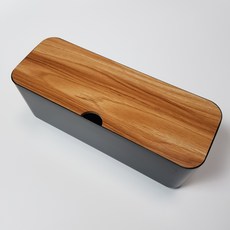 마코 우드 멀티탭 보관함, 1개, 블랙 메이플