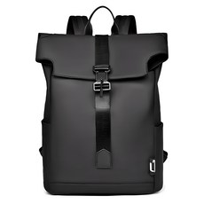 好背客howback 韓風潮流防潑水翻蓋磁扣 上班通勤旅行電腦後背包 15吋 黑色/灰色/軍綠色