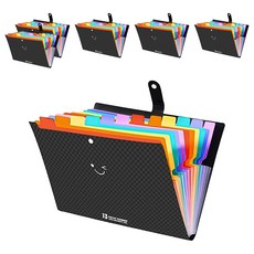 Rota 13格彩虹便攜式風琴夾, 黑色, 6個