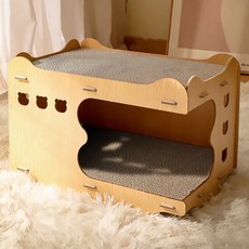 FOSO 可堆疊木屋貓抓窩 瓦楞紙貓抓板 貓咪休息玩耍空間, 單色, 1組, 45 x 28 x 30cm