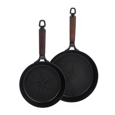 HAPPYCALL NOIRE 石墨烯IH鈦熔岩雙鍋組, 22公分平底鍋 + 22公分萬用鍋, 黑色, 1組