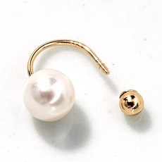 noid-b 女性施華洛世奇珍珠14k鎖珠雙U形耳環 珍珠5mm