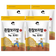 엉클탁 국산 흰찰보리쌀, 1kg, 4개