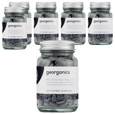 georganics 礦物漱口錠 活性碳, 天然口氣清新劑，含碳酸氫鈉和薄荷醇，180錠, 6罐