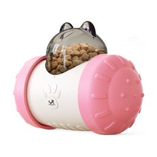 DING DONG PET 寵物搖擺不倒翁零食球玩具, 粉紅色, 1個