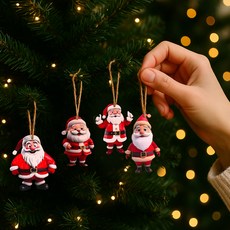 PARTYSHOW 聖誕裝飾聖誕老人吊飾, 隨機顏色, 24個