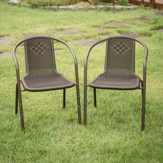 아웃네스트 야외 인테리어 디자인 의자, 브라운, 2개