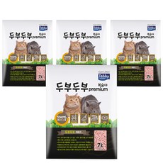 테비토퍼 응고형 두부두부 프리미엄 고양이 모래, 7L, 4개, 복숭아