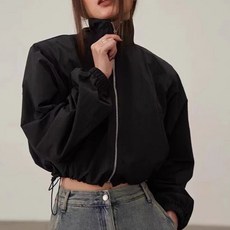 엘쏘 초경량 아노락 바람막이 바스락 크롭 점퍼