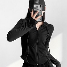 Elsso 日常修身線條連帽拉鍊外套