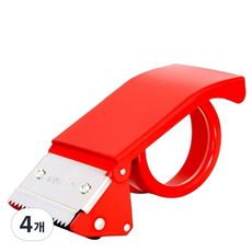 알파커머스 투명 박스테이프 커터기, 레드, 4개