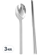 Willive 304不鏽鋼 Pino 兒童餐具組, 單一顏色, 湯匙 + 筷子, 3套