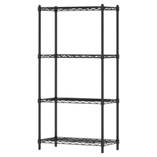 KI WISH 居家生活 輕型四層架 黑色 超堅固置物架, 1組, 60 x 30 x 120cm