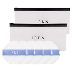 IPKN Skin Finish 貼合Ruby Cell氣墊粉撲 5p + 收納袋組合, 藍色, 2套