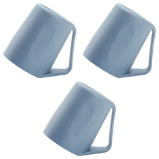 Musikine 甜淨可瀝水倒置漱口杯, 3個, 藍色