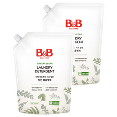 B&B 真實覆盆莓醋純素無香衣物洗滌劑 補充包, 1.5L, 2個