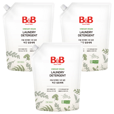 비앤비 리얼 라즈베리 식초 담은 비건 섬유세제 무향 리필, 1.5L, 3개