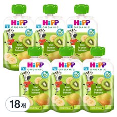 힙 이유식, 혼합맛(키위/페어/바나나), 100g, 18개