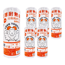 LOVe YOUnG 樂芙羊 捲式超薄耐熱袋 耐熱100度, 半斤袋(27.5 x 23cm), 414張, 6捲